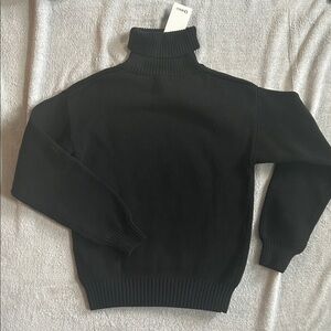 NWT Quince Black 100% organic Cotton Turtleneck Sweater- sold out online